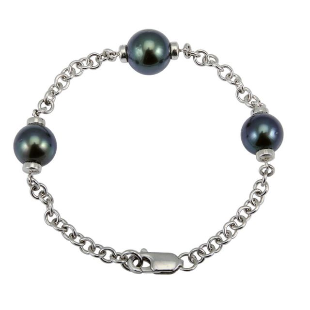 Tahitian Pearl & Chain Bracelet