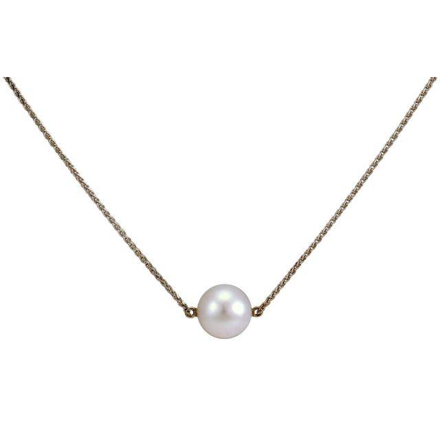 Modern 18ct fixed South Sea Pearl on Chain necklace 