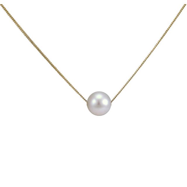 Gold Sliding Pearl Necklace