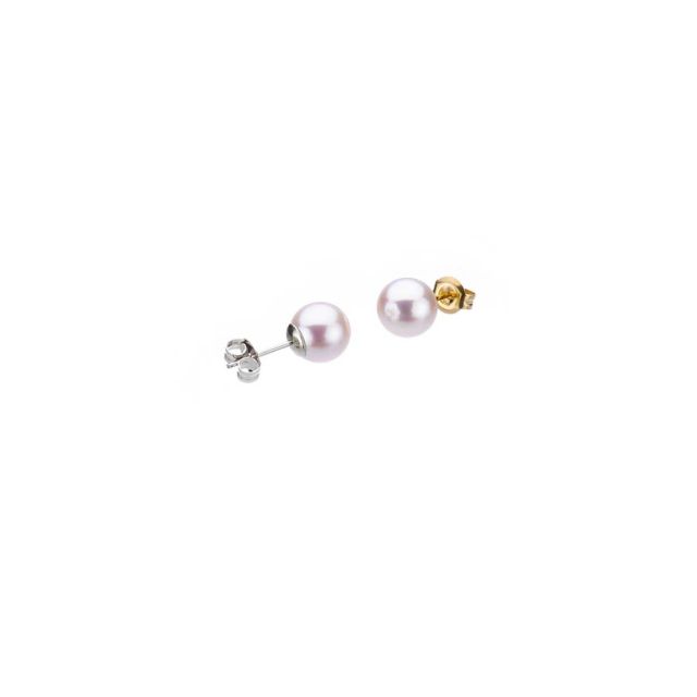 White Akoya Cultured Pearl 5mm Stud Earrings 