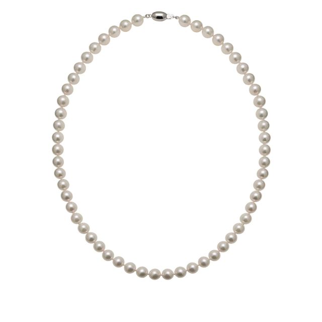 White Akoya Pearl Necklace on 9ct Gold Clasp