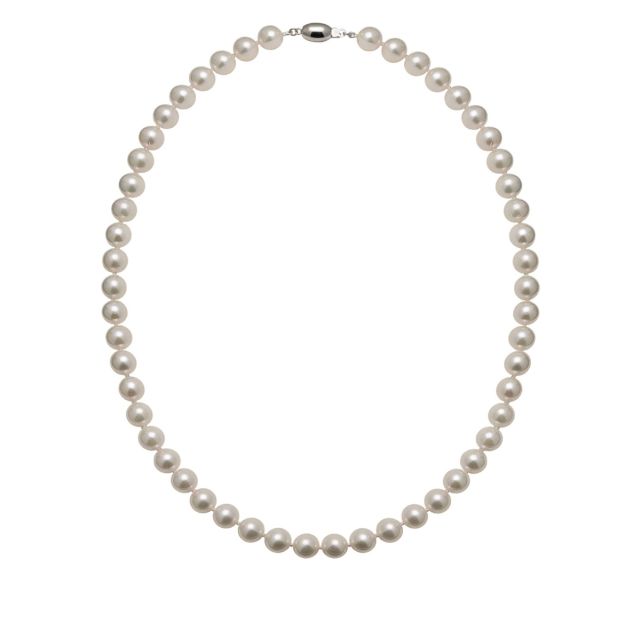 White Akoya Pearl Necklace on 9ct Gold Clasp