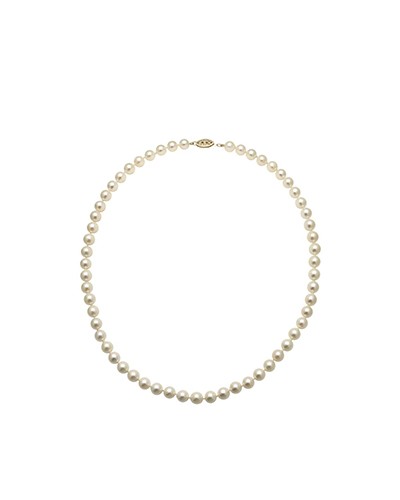 Cream Akoya Pearl Necklace AA Grade 6.0-6.5mm