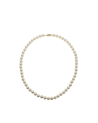 Cream Akoya Pearl Necklace AA Grade 6.5-7.0mm