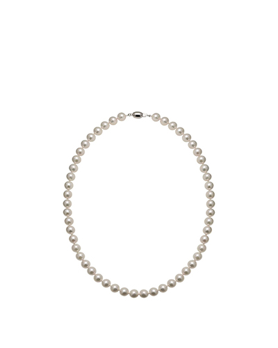 White Akoya Pearl Necklace AA+ Grade 7.5-8.0mm