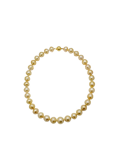 Gold South Sea Pearl Baroque Necklace 11 to 14.5mm