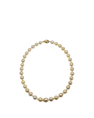 Light Gold Baroque South Sea Pearl Necklace 9.5 To12.1mm
