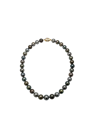 Tahitian Pearl Metallic Multi-Tone Necklace 11 to 13.5mm