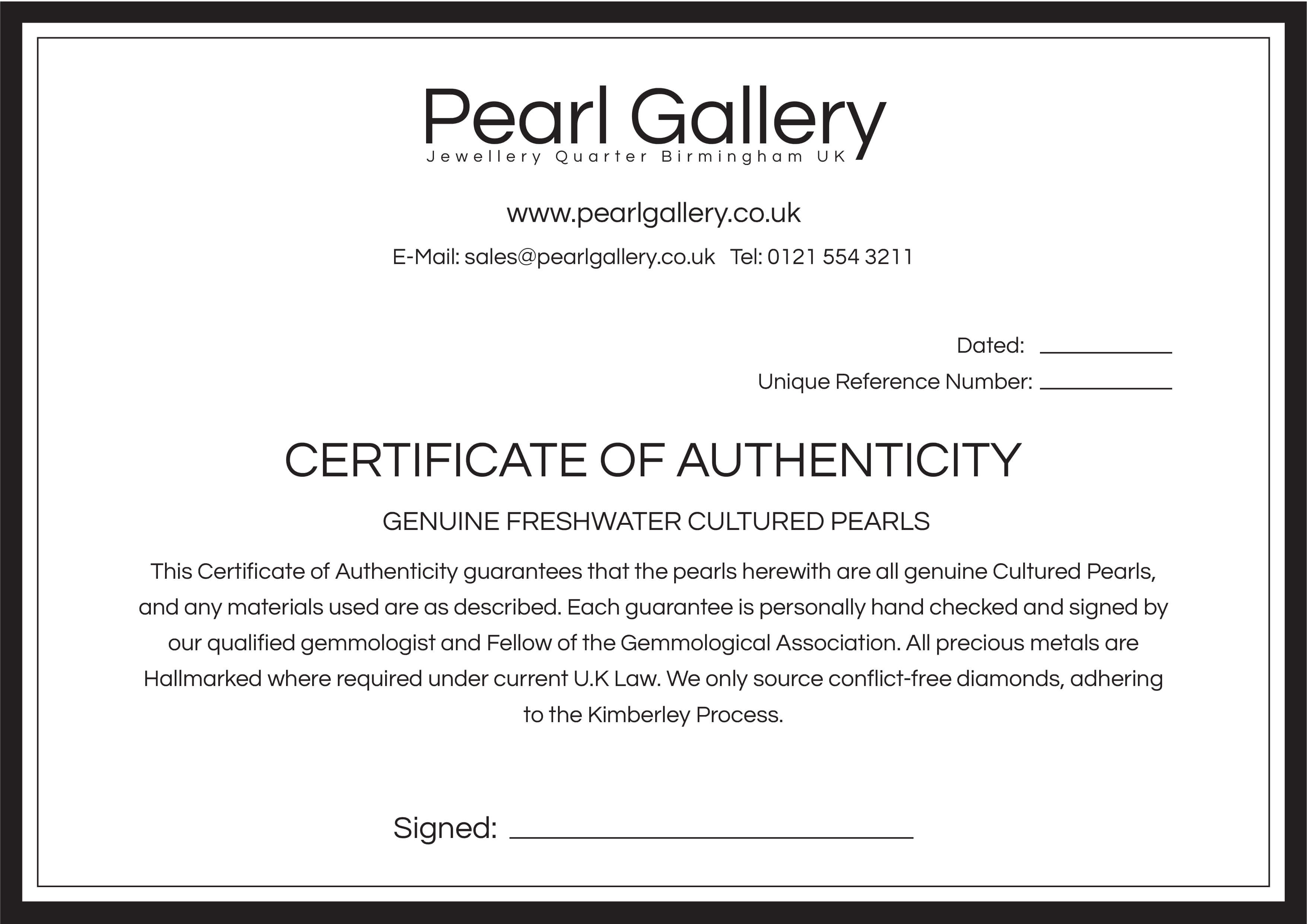Freshwater Pearl Certificate
