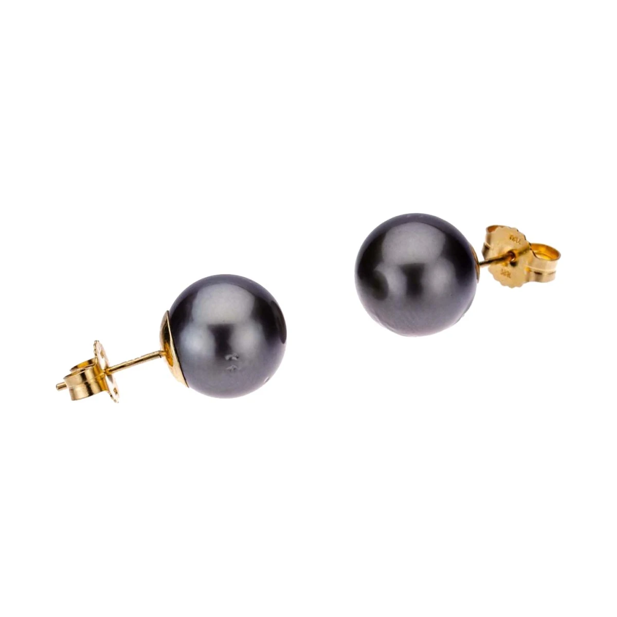 Blue-Grey Tahitian Stud Earrings | 12.0-12.5 mm | Grade AA+