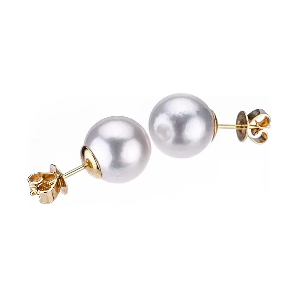 South Sea Cultured Pearl Stud Earrings 11.0-11.5mm | 18ct Yellow Gold 
