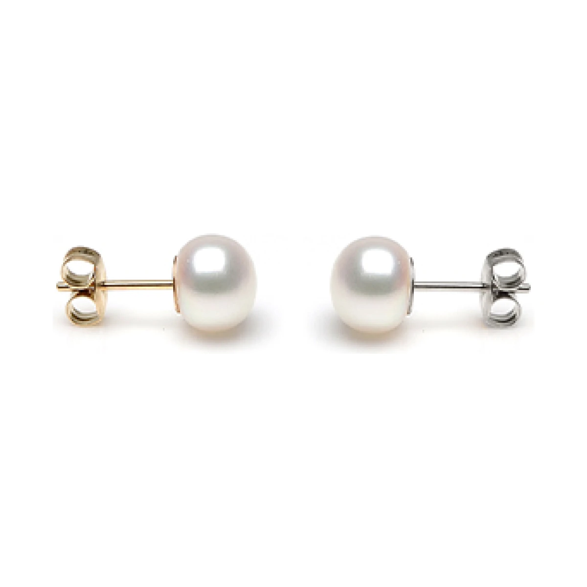 White Freshwater Bouton Stud Earrings  |  9mm 