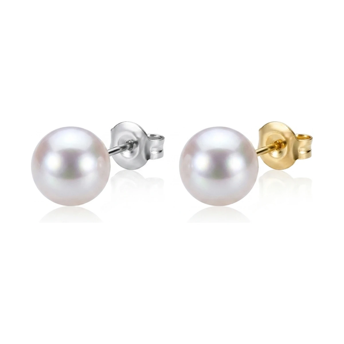 White Akoya Stud Earrings  |  5.0-5.5 mm