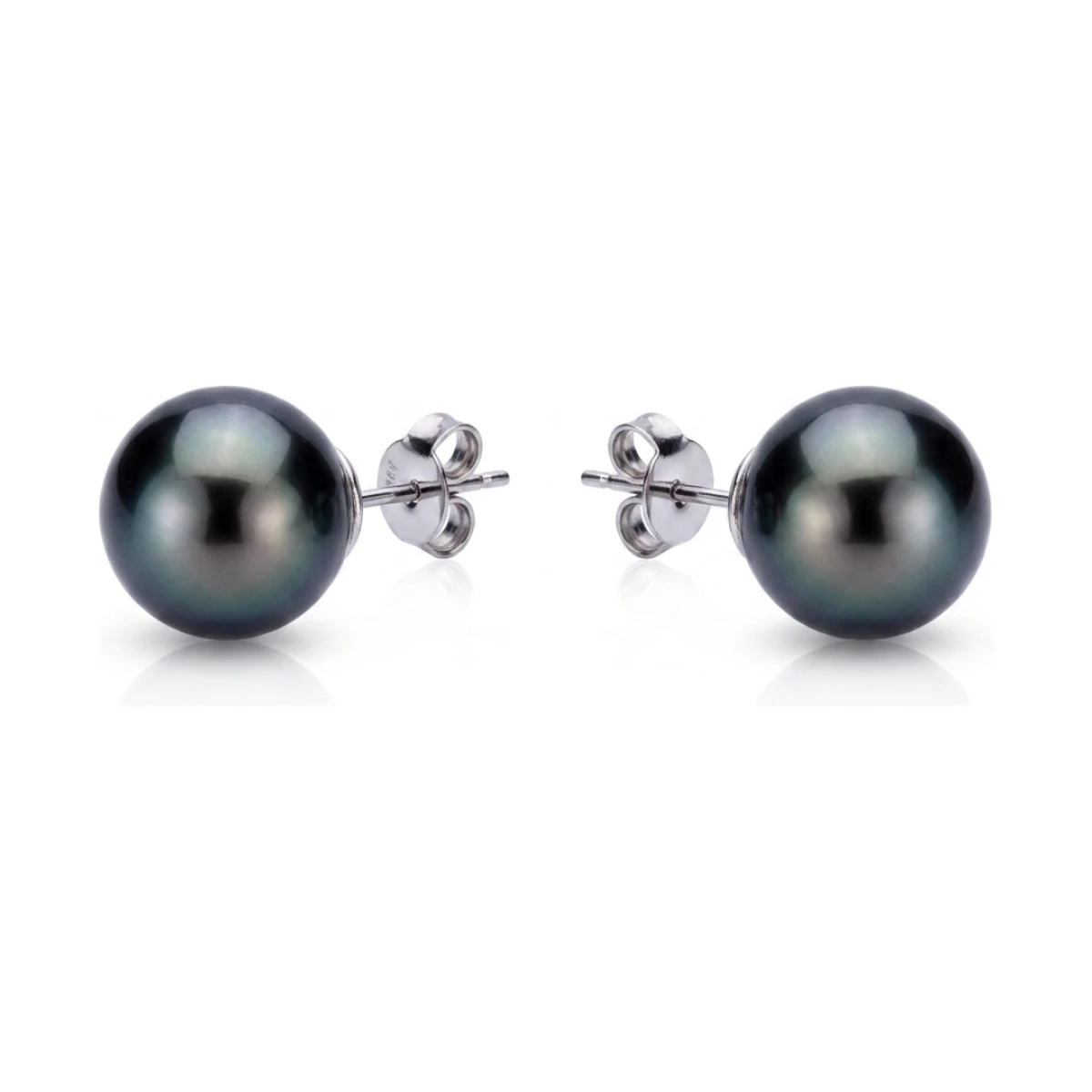 Tahitian Stud Earrings | 11.5-12.0 mm | Grade AA+ | 18ct White Gold