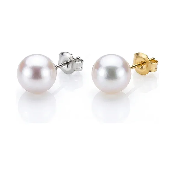 White Akoya Stud Earrings  |  9.0-9.5 mm