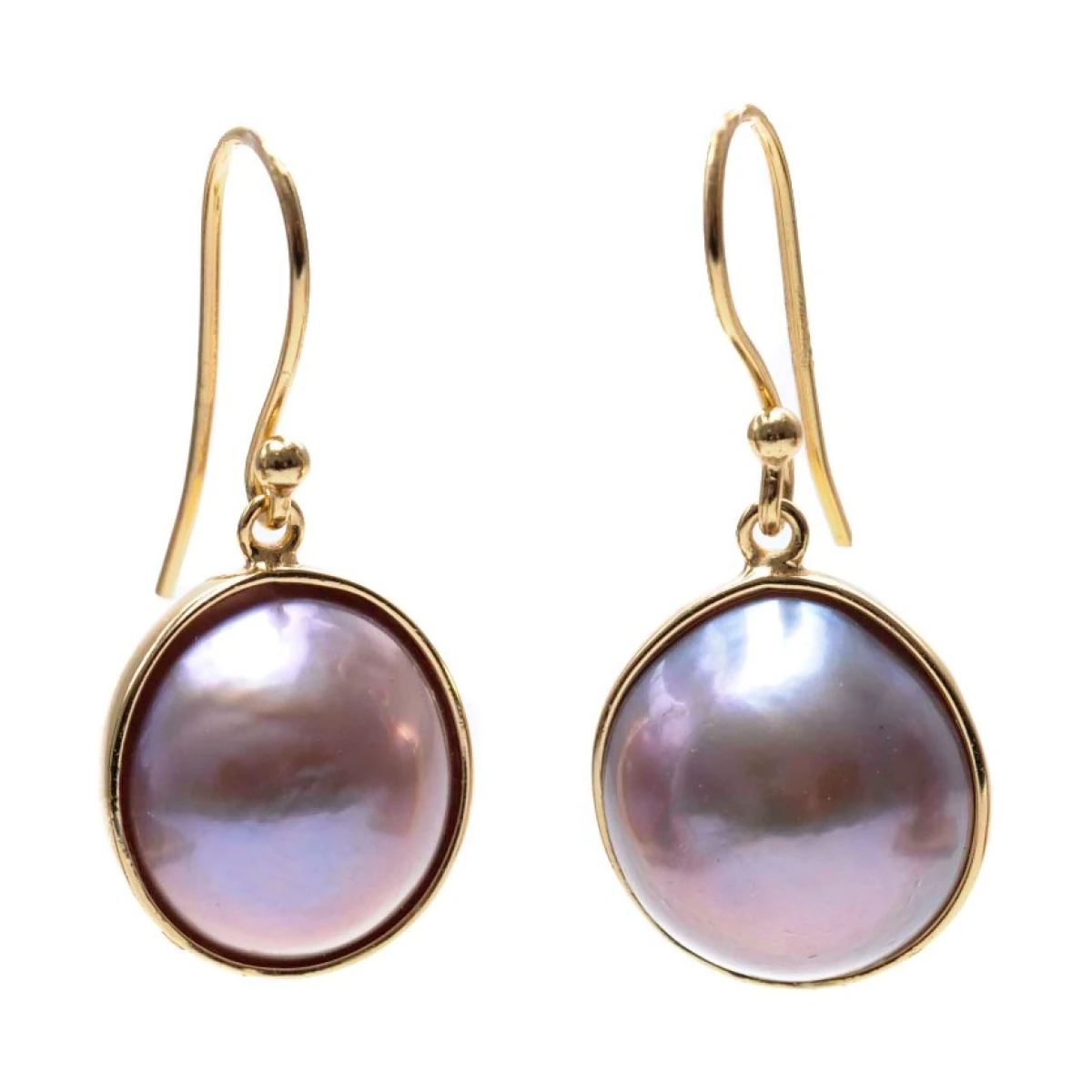 Natural Colour Freshwater Pearl Drop Earrings  |  Silver Gilt