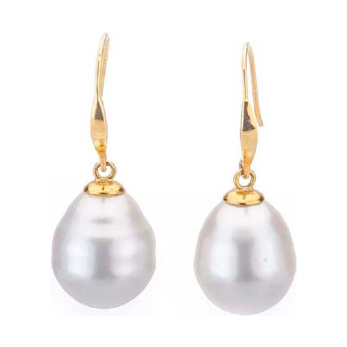 Baroque South Sea Pearl Hook Drop Earrings  |18ct Yellow Gold