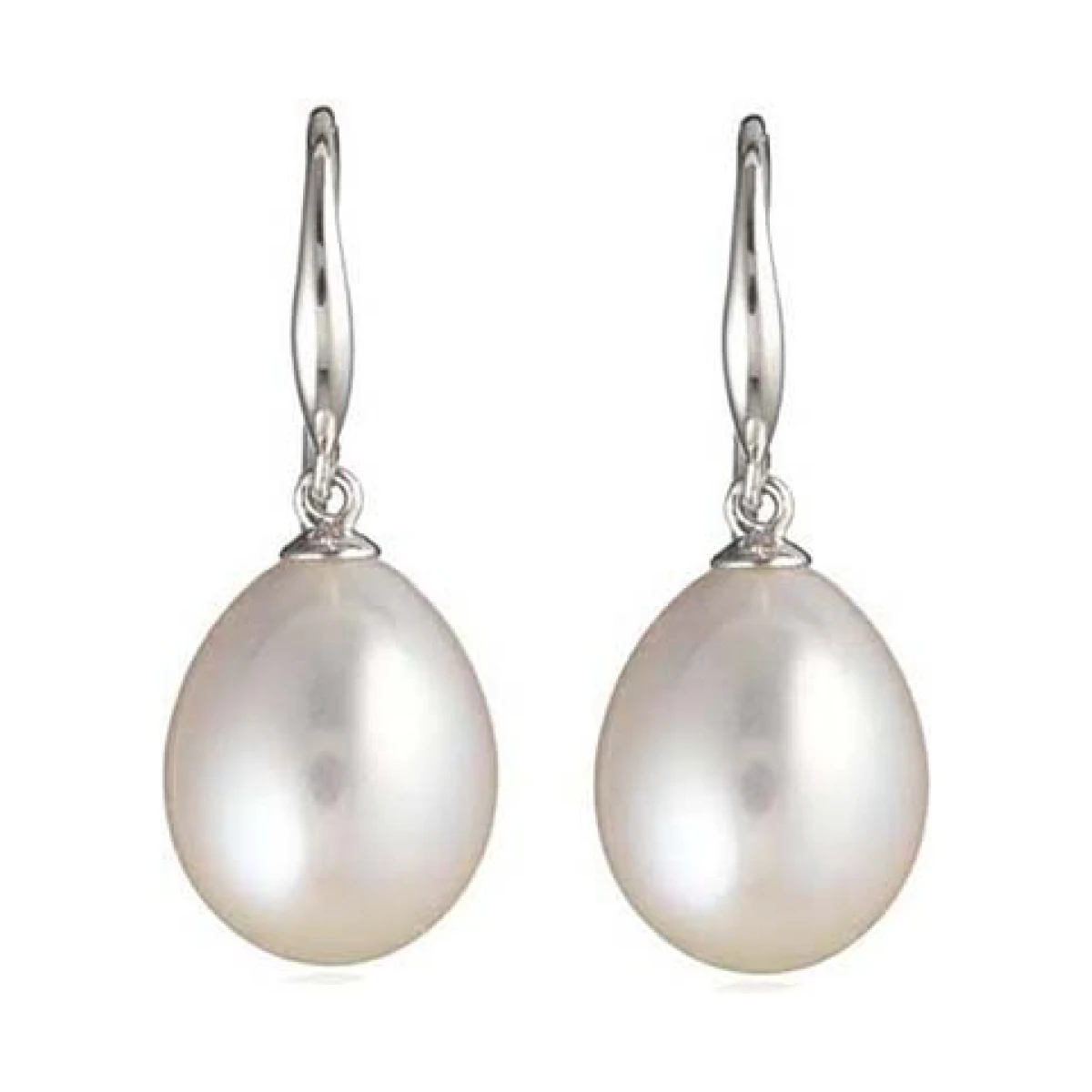 Freshwater Pearl Sturdy Hook Drop Earrings  | 18ct White Gold 
