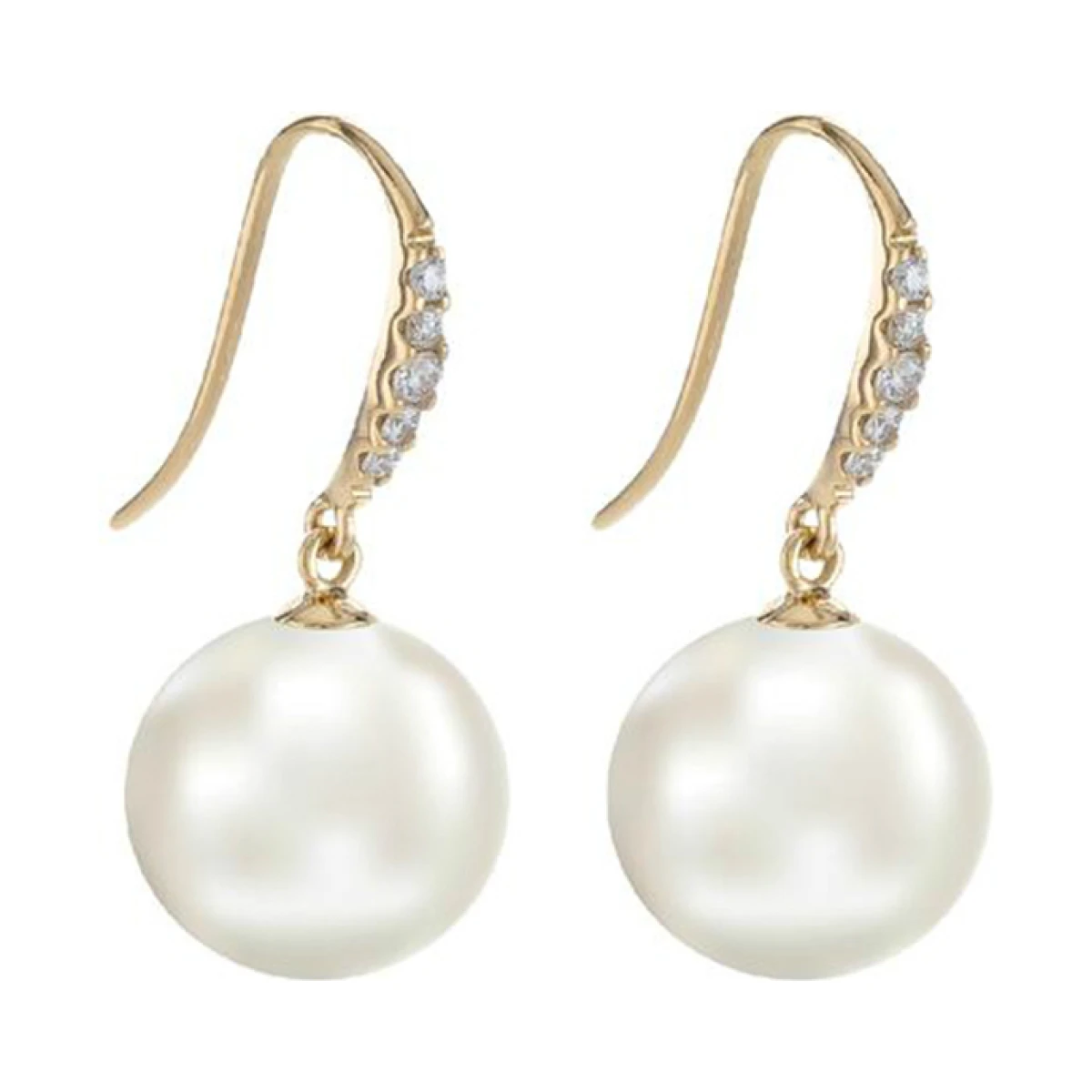 Freshwater Pearl Drop Earrings  |  18ct Yellow Gold