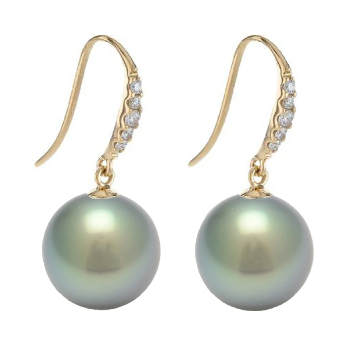 Tahitian Pearl Drop Earrings  |  18ct Yellow Gold