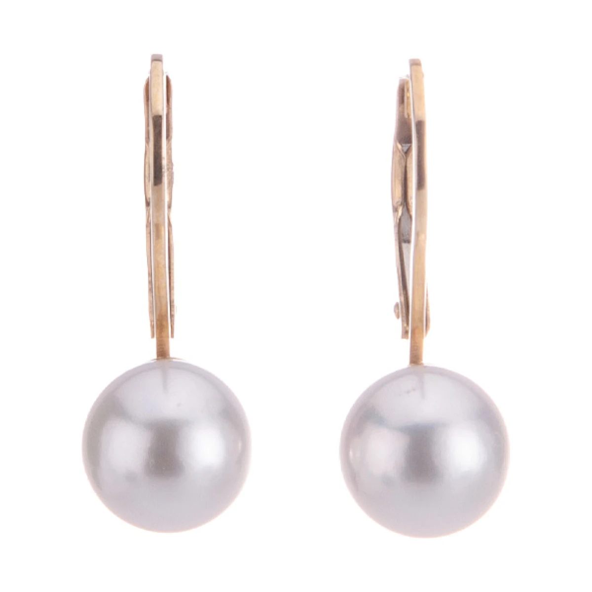 Akoya Pearl Lever Back Earrings  |  9ct Yellow Gold