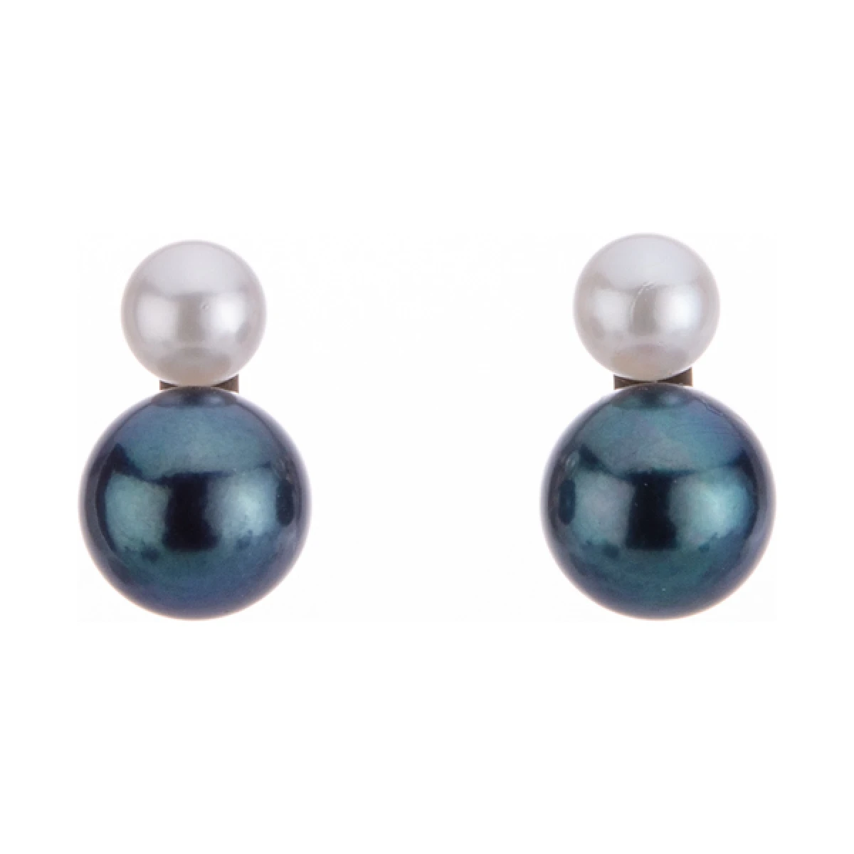 Akoya Pearl "Snowman" Stud Earings  |  9ct Yellow Gold