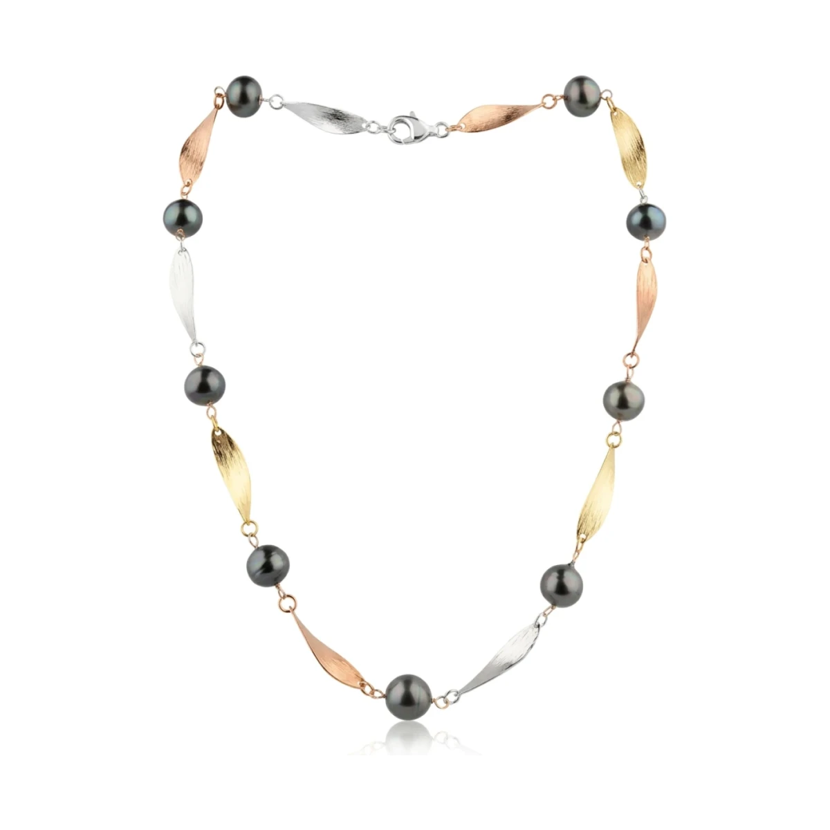 Baroque Tahitian Pearl Tri-colour Necklace  |  Silver 
