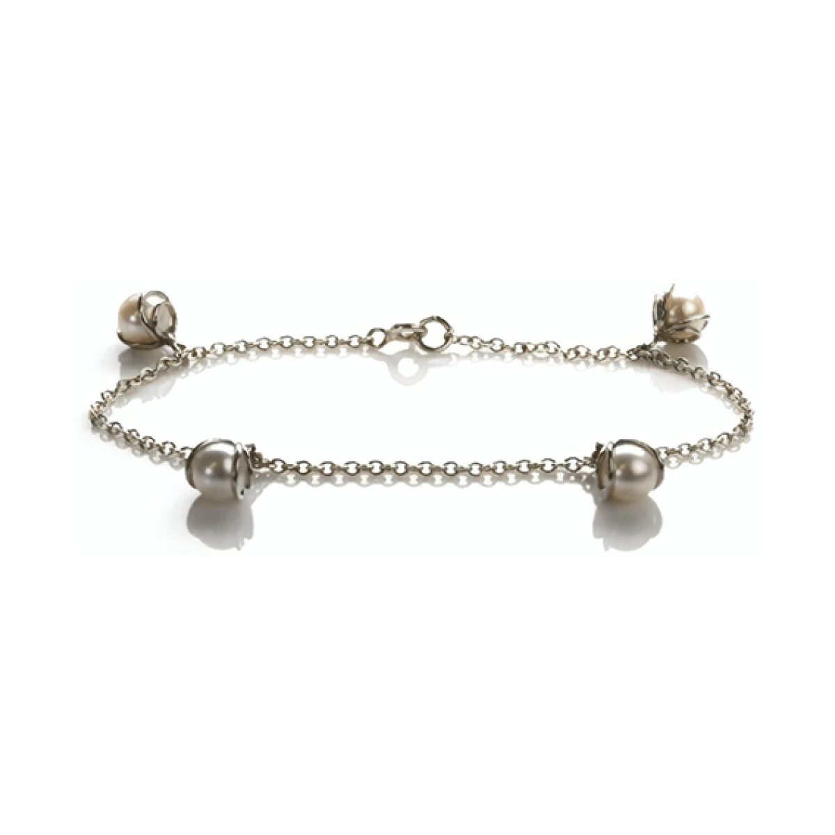 Freshwater Cultured Pearl Charm Bracelet  |  Silver 