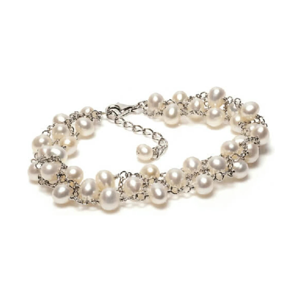 Freshwater Cultured Pearl Multi Pearl Bracelet  |  Silver