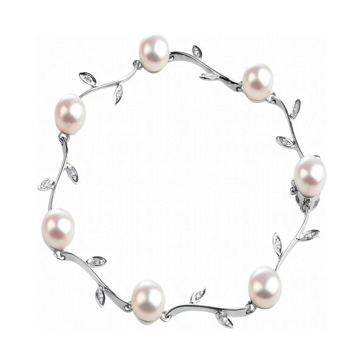 Freshwater Cultured Pearl & Diamond Bracelet  |  9ct Gold
