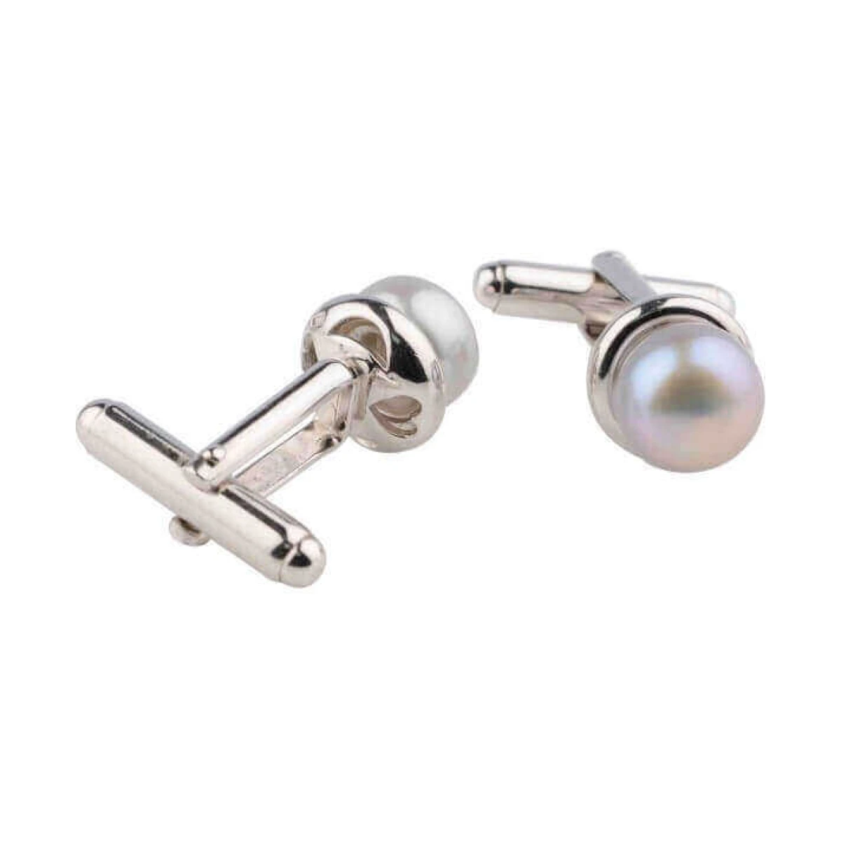 Grey Freshwater Pearl Cufflinks | Silver