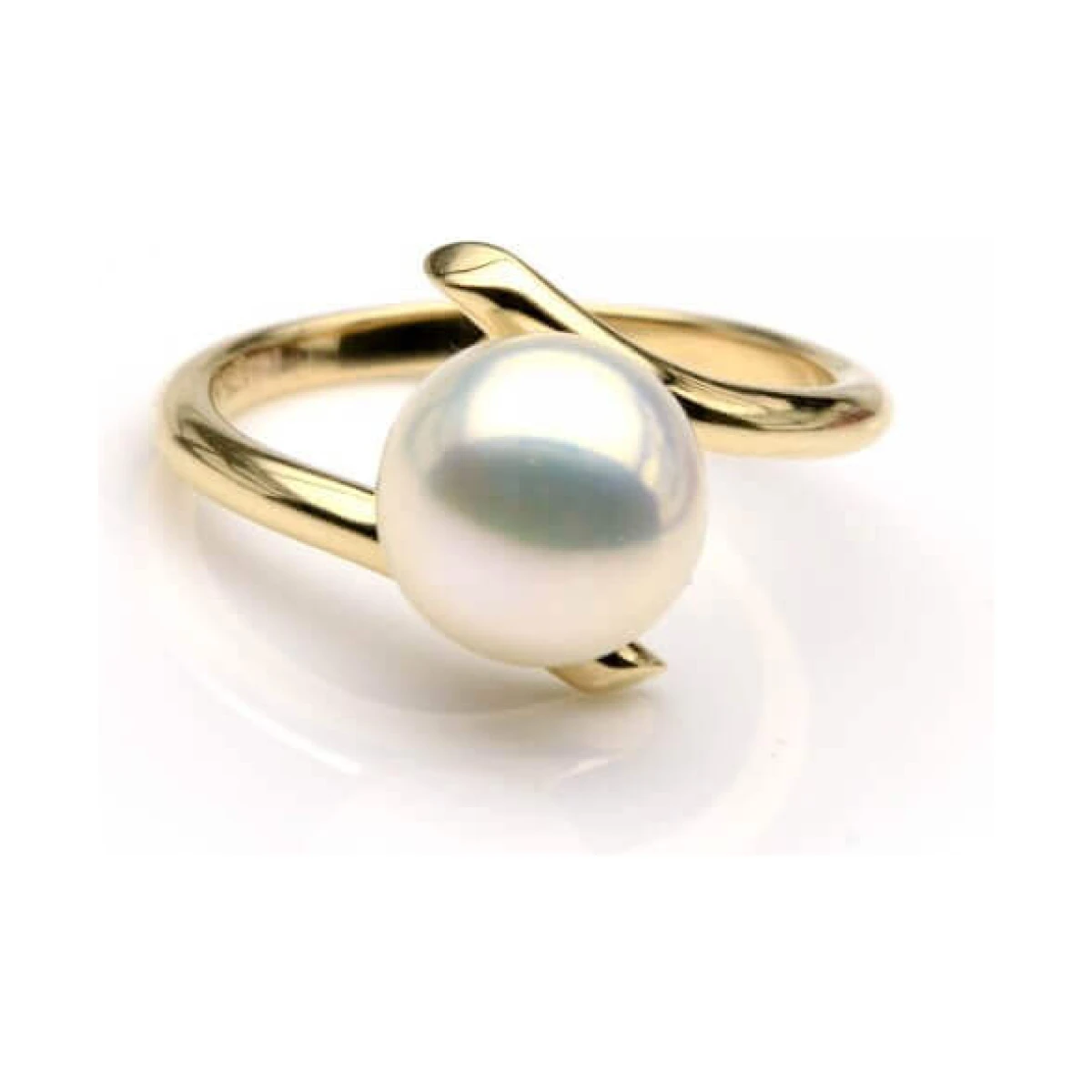 Freshwater Cultured Pearl Crossover Ring | 9ct Yellow Gold