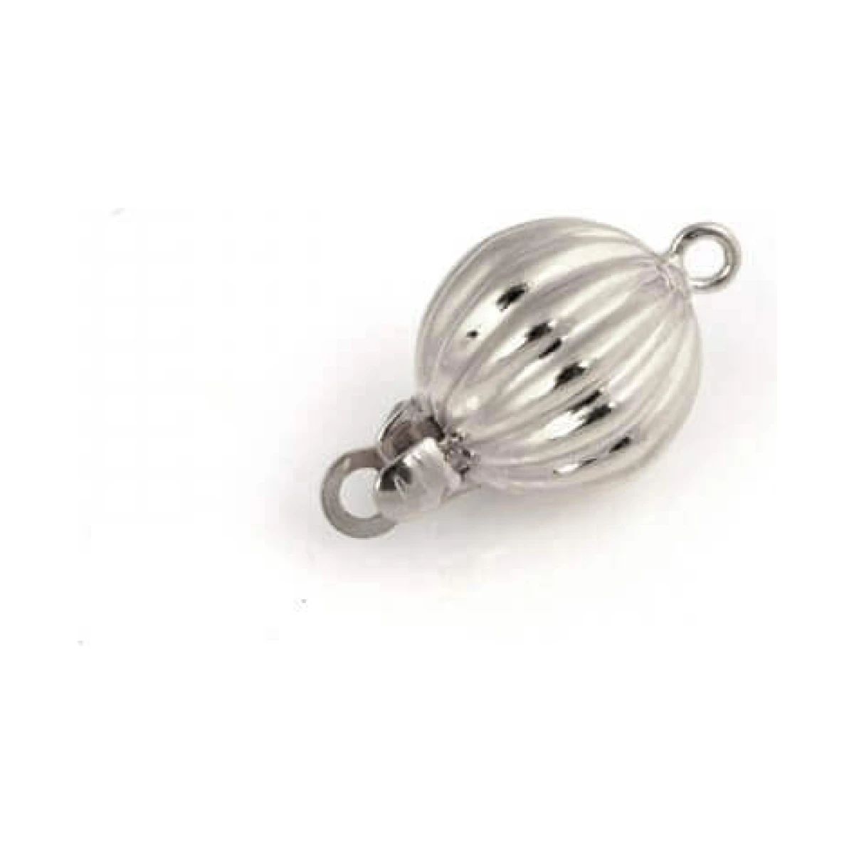  9ct White Gold 10mm Fluted Ball Clasp