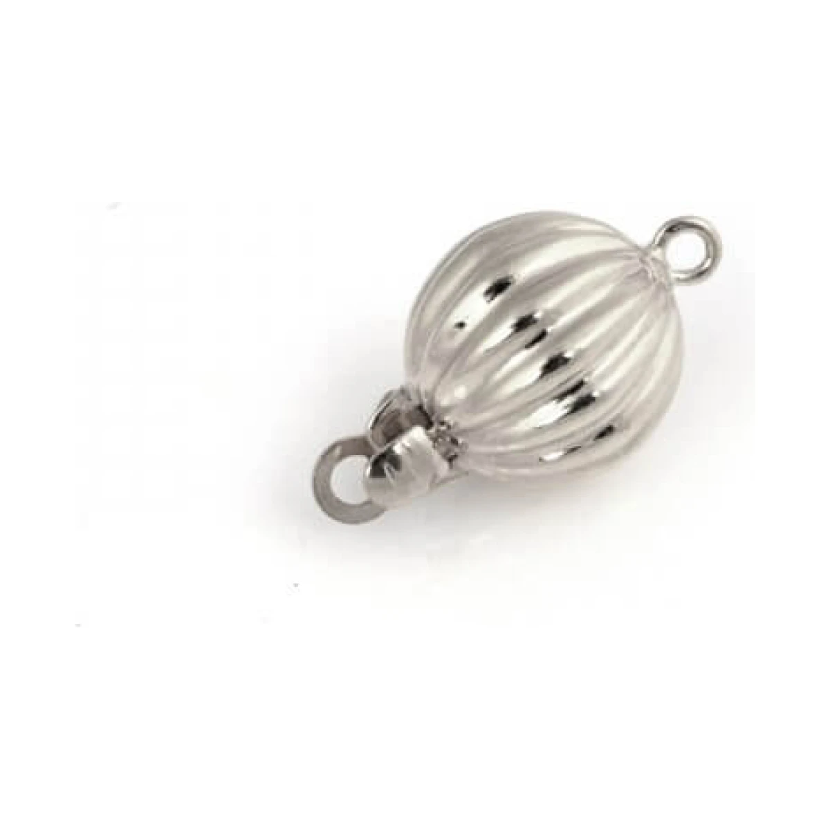 Silver Fluted Ball Clasp  |  10mm 