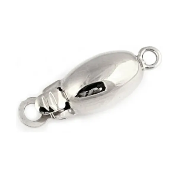 9ct White Gold Barrel Clasp | 8x5mm