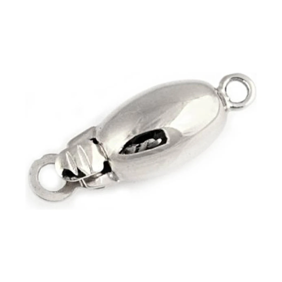 9ct White Gold Barrel Clasp | 8x5mm
