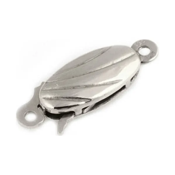 9ct White Gold Fluted Clasp