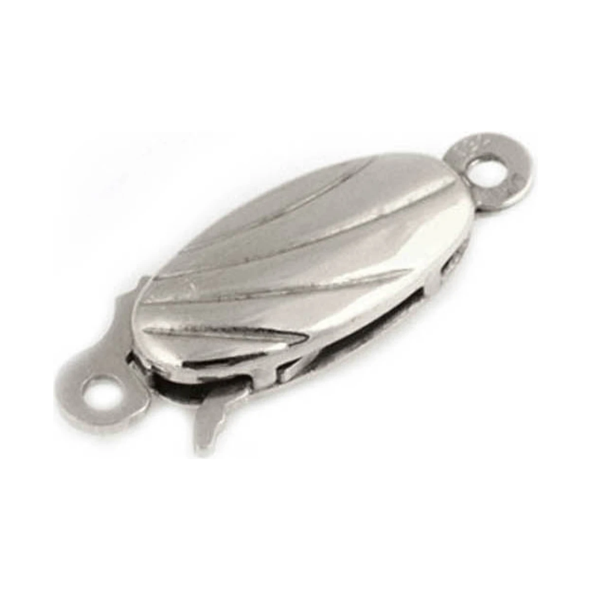 9ct White Gold Fluted Clasp