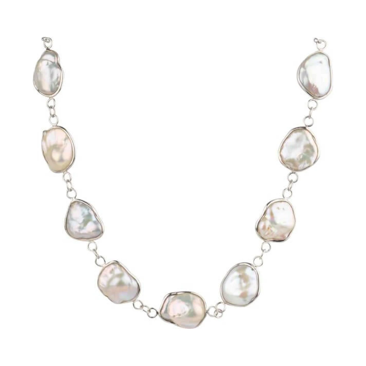 Bold Baroque Freshwater Cultured Pearl Spectacle Set Necklace  |  Silver