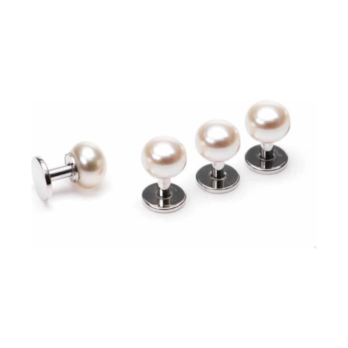 Freshwater Pearl Bouton Dress Studs|Silver 