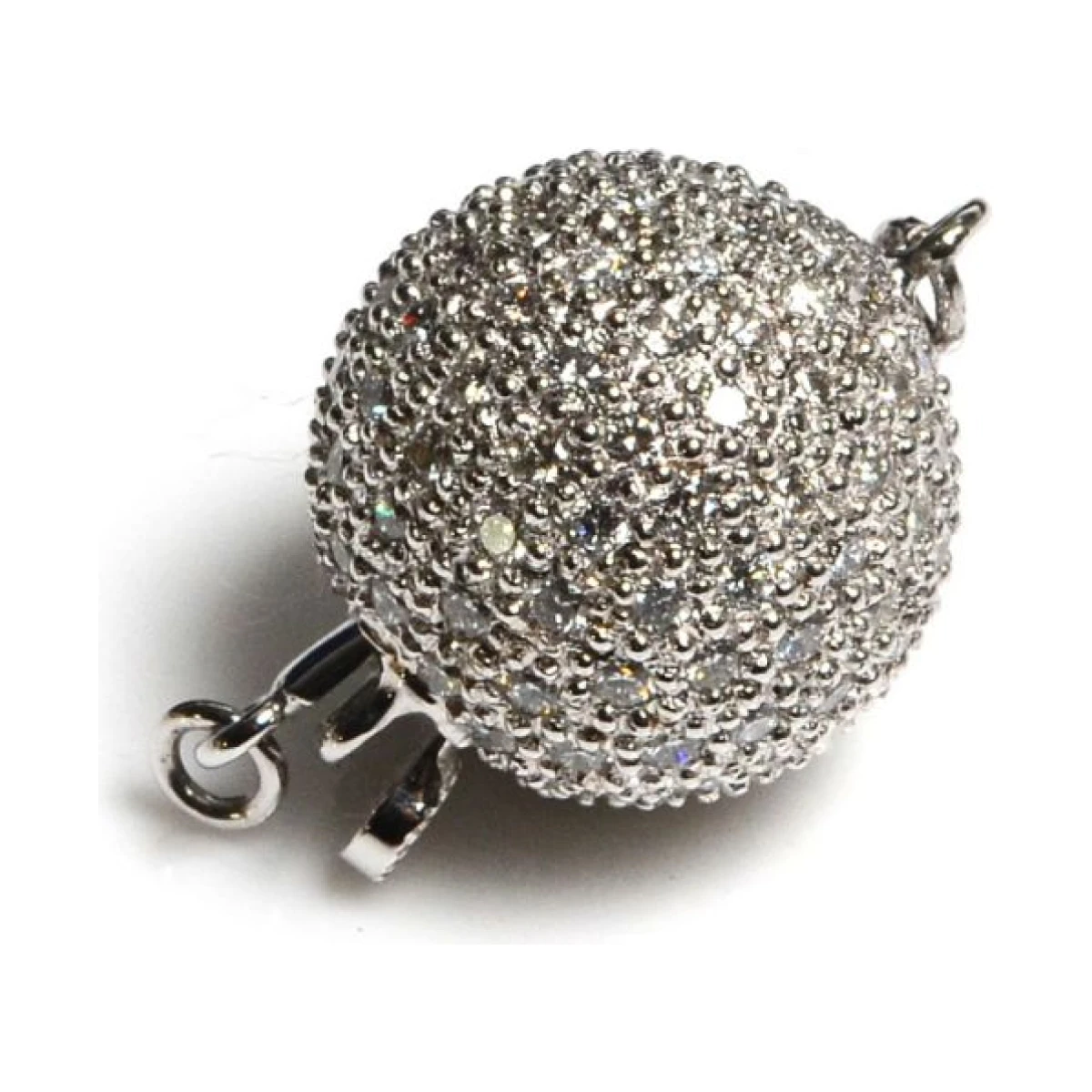 18 ct White Gold & Diamond Set Ball Clasp
