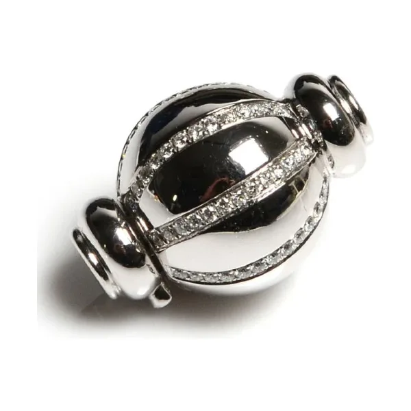 18ct White Gold & Diamond Set Ball Clasp