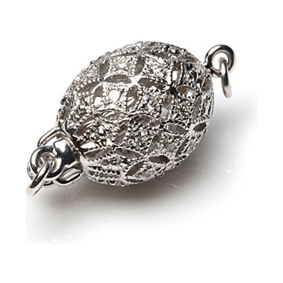 18 ct White Gold & Diamond Set Ball Clasp