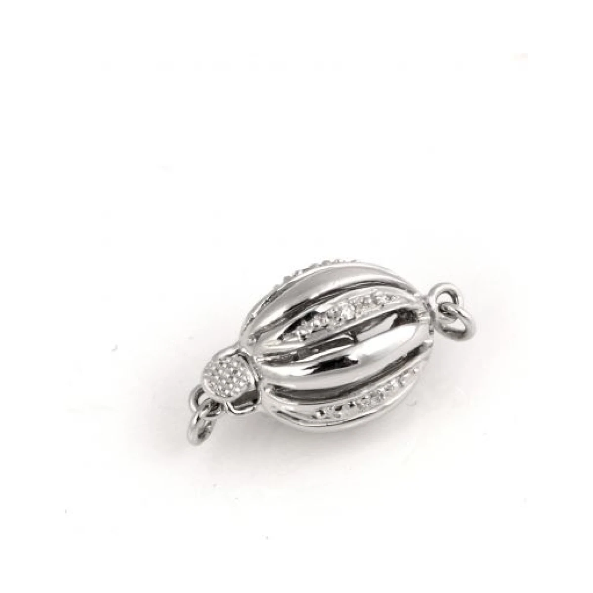 18 ct White Gold & Diamond Set Fluted Clasp