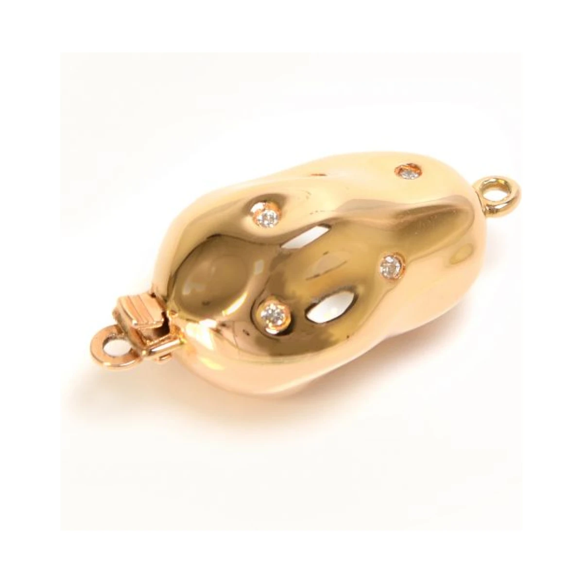 18ct Rose Gold & Diamond Set Baroque Clasp