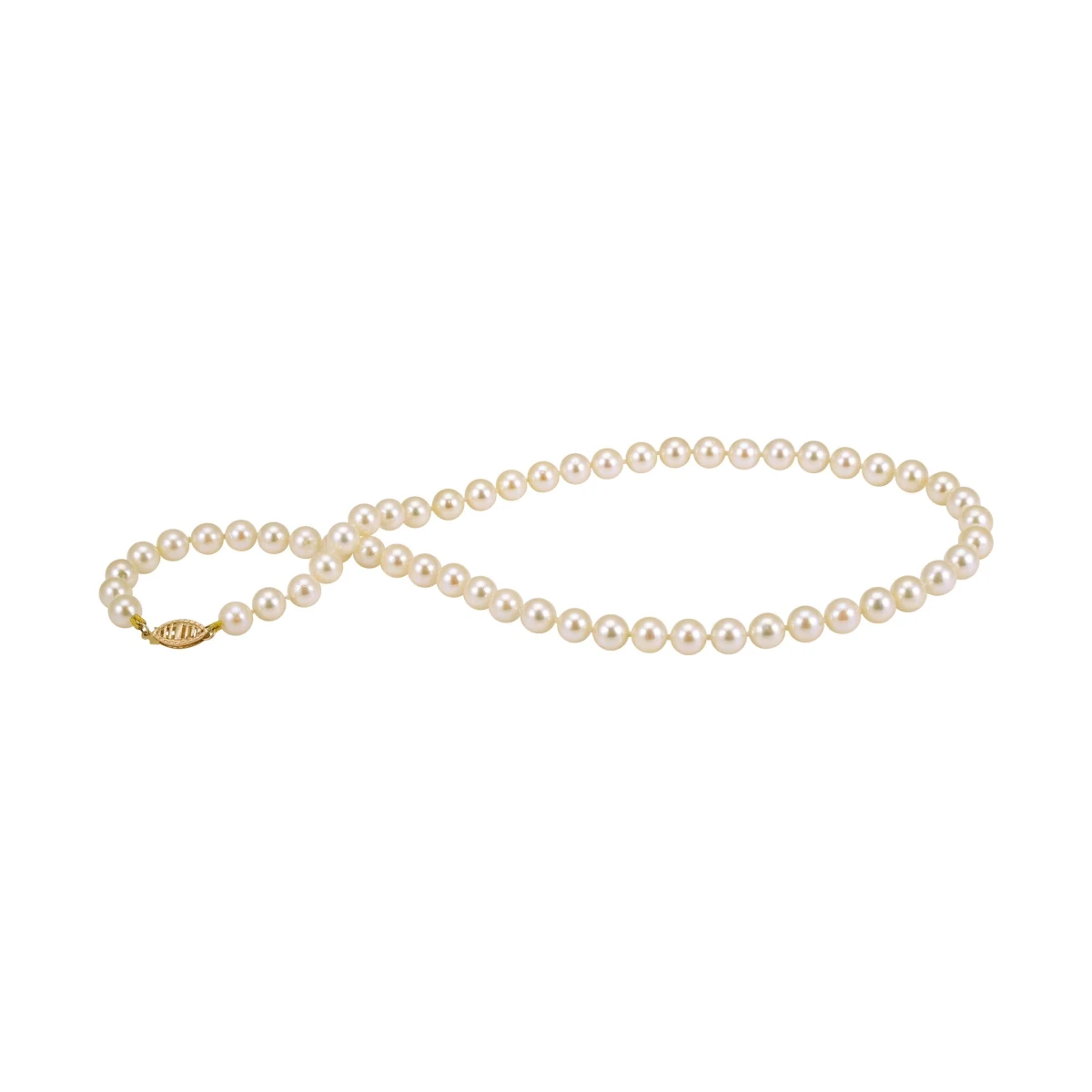 Cream Akoya Pearl Necklace | AA Grade | 6.5-7.0mm