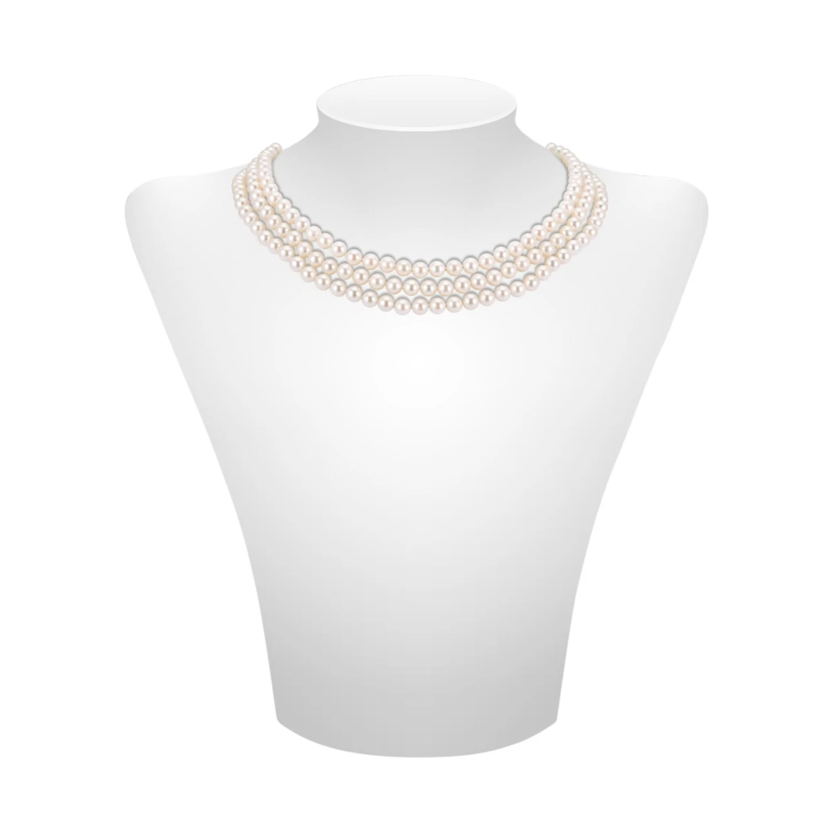 Triple Row Akoya Pearl Necklace |AA+ Grade