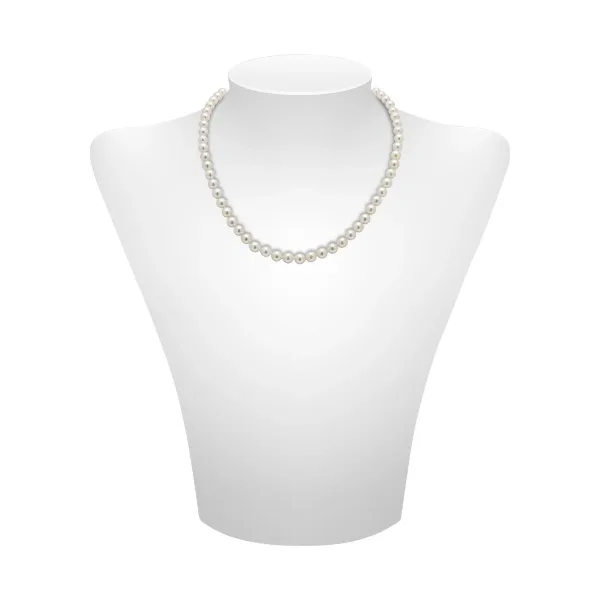 White Akoya Pearl Necklace | AA+ Grade | 8.0-8.5 mm