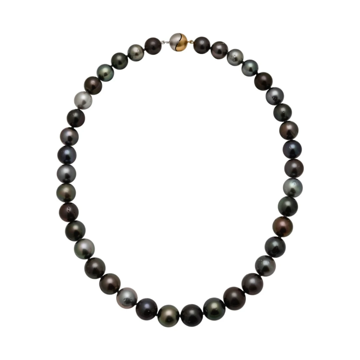 Tahitian Pearl Multi-Dark Tone Necklace 10 to 12mm