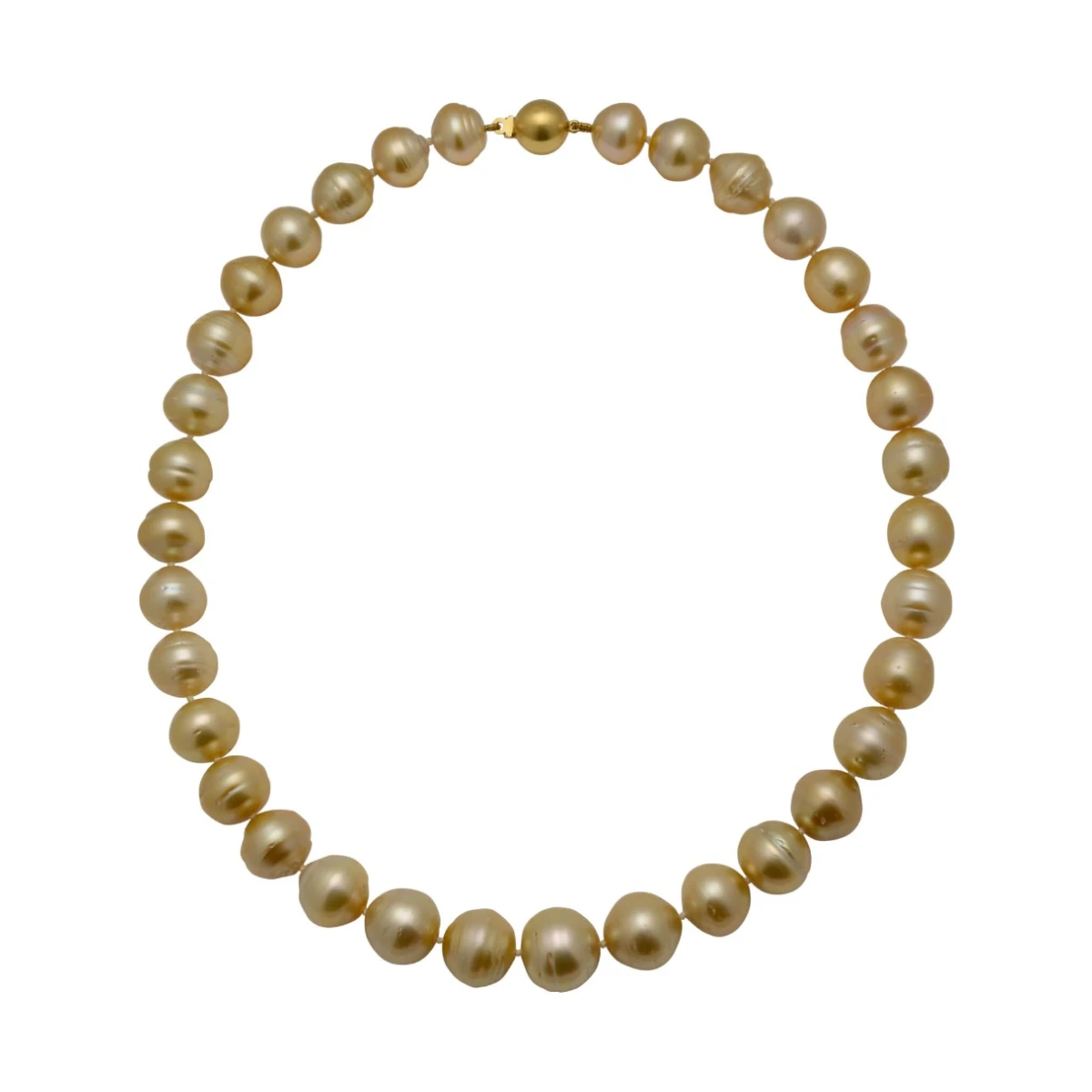 Gold South Sea Pearl Baroque Necklace 11 to 14.5mm